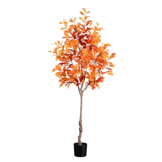 7ft. Potted Artificial Autumn Oak Tree